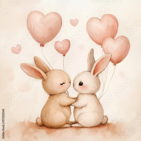 Obraz rabbit with heart