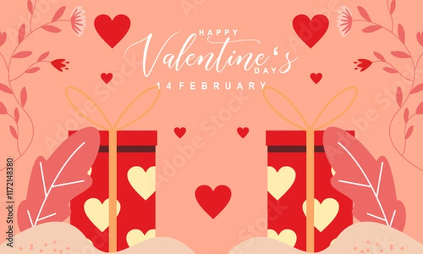 Obraz Valentine's day concept frame vector illustration