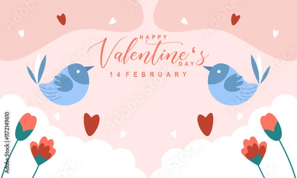 Obraz Valentine's day concept frame vector illustration