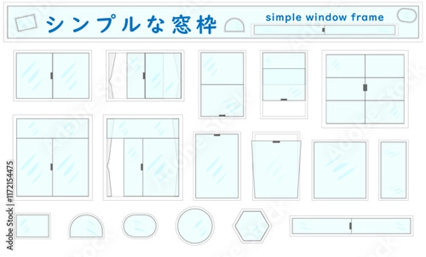 Obraz シンプルな窓、窓枠セット