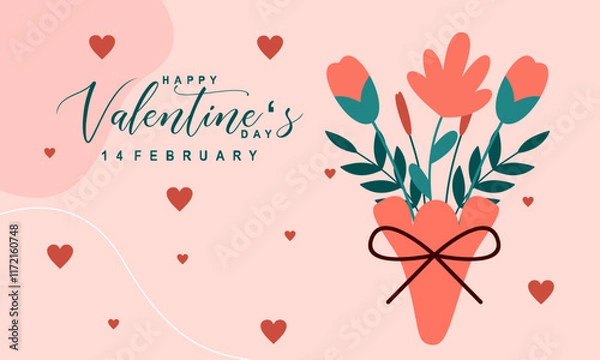 Obraz Valentine's day concept frame vector illustration