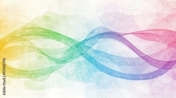 Obraz Whimsical Intertwining Arcs in Soft Watercolor Style