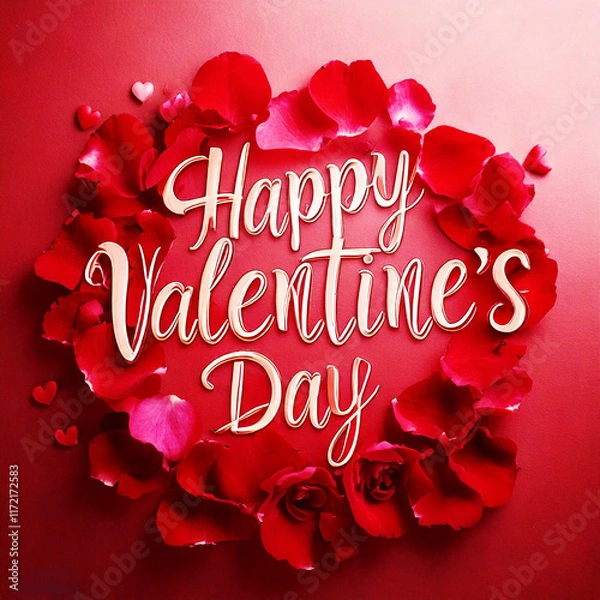 Obraz Happy Valentine's Day Text Wish 2025