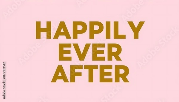 Obraz Happily Ever After Gold Letters Pink Background
