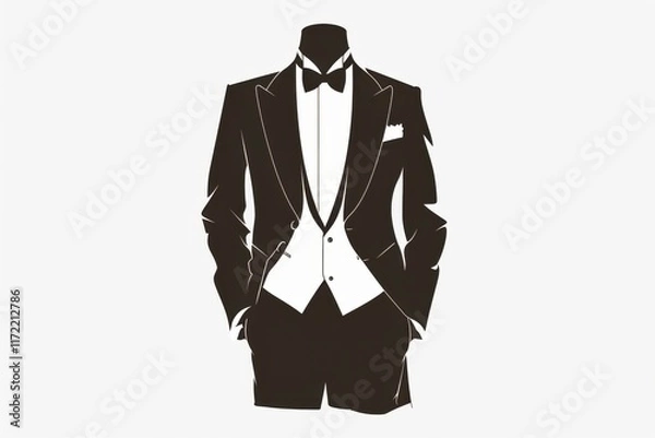 Fototapeta Elegance of a Tuxedo Silhouette: Timeless Symbolism of Formality