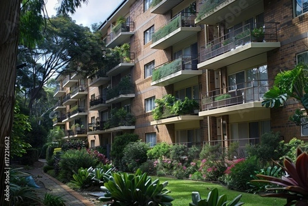 Obraz Clear Pixel Image of Apartment Building in Inner Sydney Suburb Nsw Australia