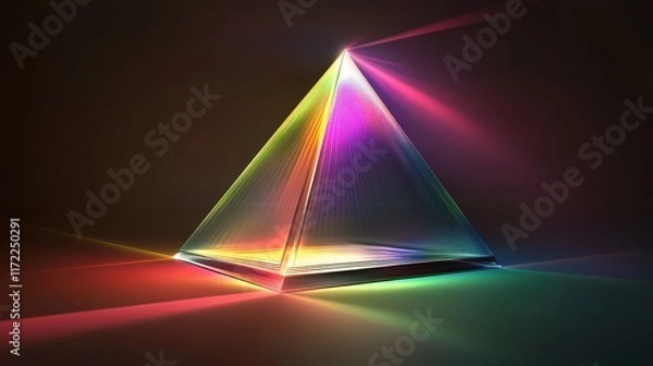Fototapeta Vibrant Prism Refracting Light Into Colorful Shards