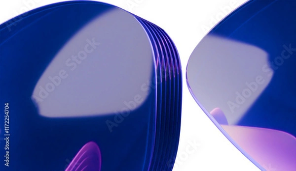 Fototapeta Pretty 3d render of abstract iridescent glass background made with 3d software