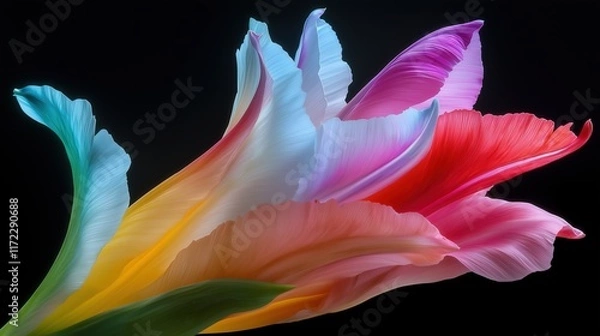 Fototapeta Hybrid Flower with Mixed Petals in Cinematic Macro