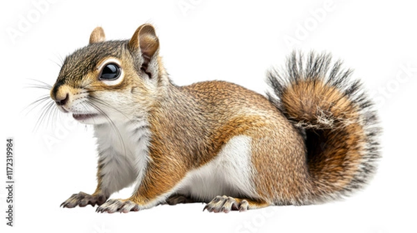 Fototapeta squirrel isolated on a white background