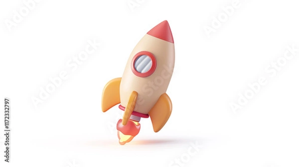 Fototapeta 3d icon of  space rocket 