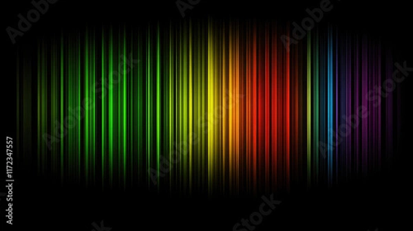 Fototapeta Vibrant Color Spectrum with Light Stripes on Black Background