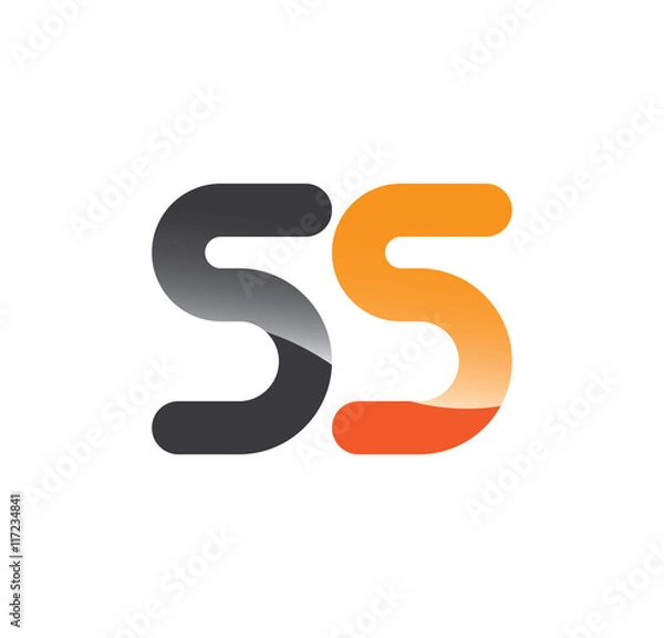 Fototapeta 55 initial grey and orange with shine