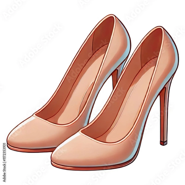 Obraz High Heels isolated on transparent background