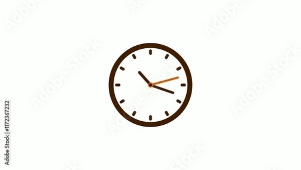 Fototapeta brown dark counting down clock on white background