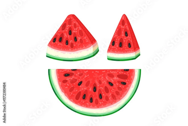 Fototapeta vector clipart watermelon fruit isolated on transparent background. 