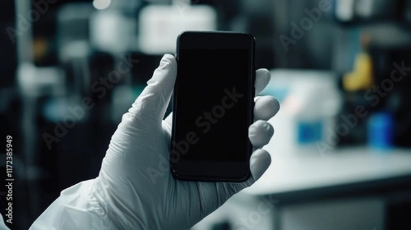 Fototapeta Negative medical test result on smartphone in healthcare setting showcasing modern technology in patient monitoring and communication.