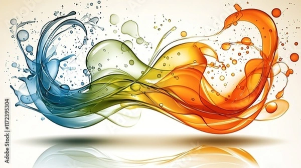 Fototapeta Abstract Colorful Liquid Swirls and Bubbles Design