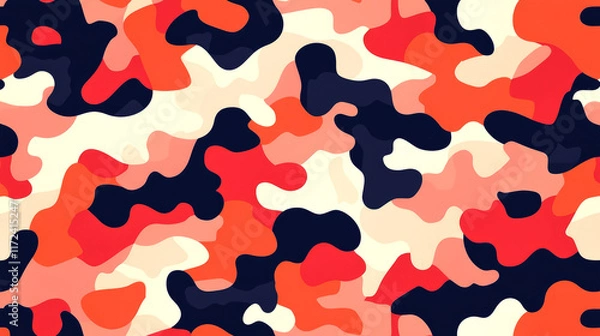 Fototapeta Abstract Red Camouflage Pattern