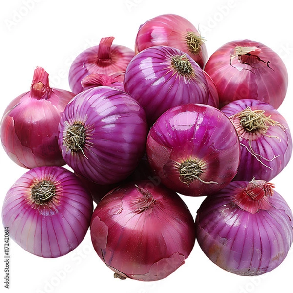 Obraz red onions isolated on white background