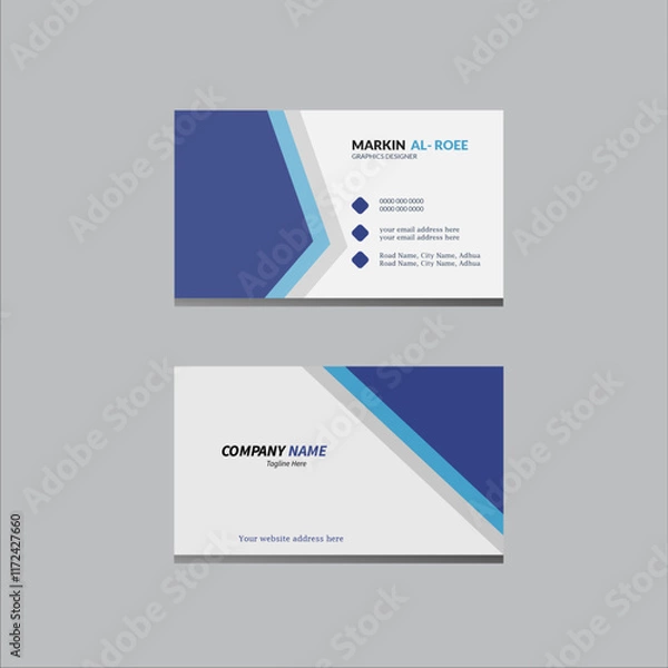 Fototapeta business card modern advertisement corporate professional template  minimal official design