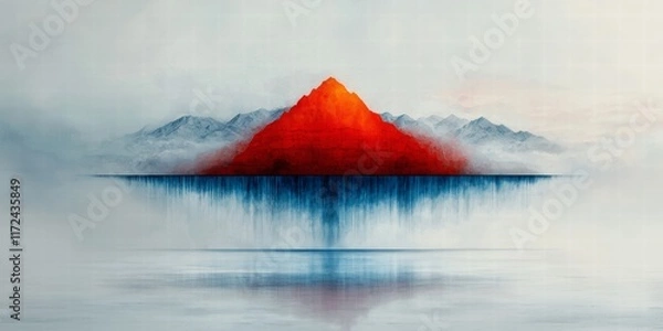 Fototapeta Surreal Abstract Landscape with Floating Islands and Waterfalls
