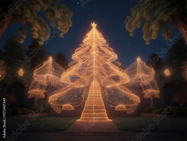 Obraz christmas tree with lights