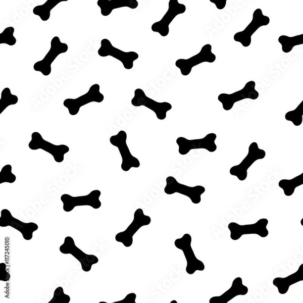 Fototapeta Seamless pattern with cute cartoon bones