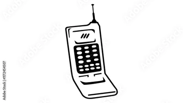 Fototapeta Clamshell design phone shape icon black color in white background