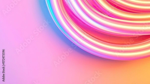 Fototapeta Neon abstract background concept. Colorful swirling neon lights create an abstract, vibrant background for creative projects.
