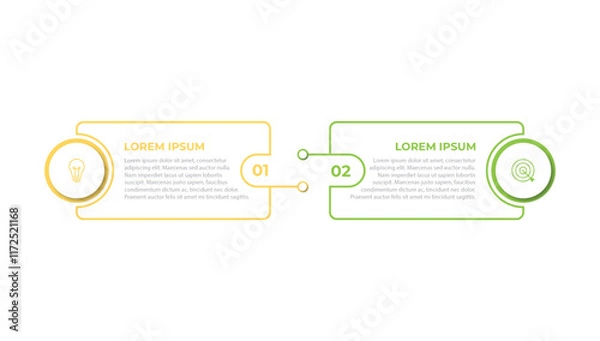 Fototapeta 2 step process infographic template vector element