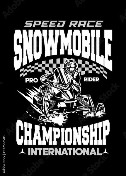 Obraz Snowmobile Speed Race