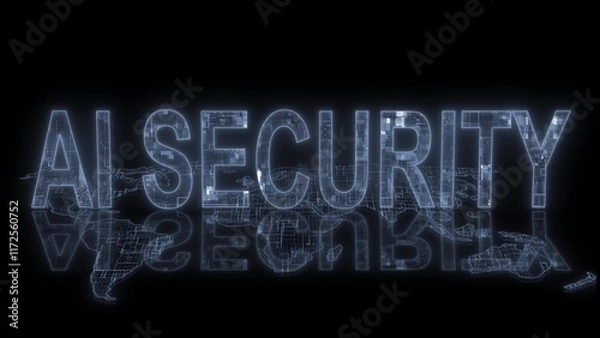 Fototapeta 3d AI security text technology earth map