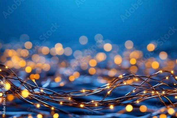 Fototapeta Twinkling lights create a dreamy, festive atmosphere.