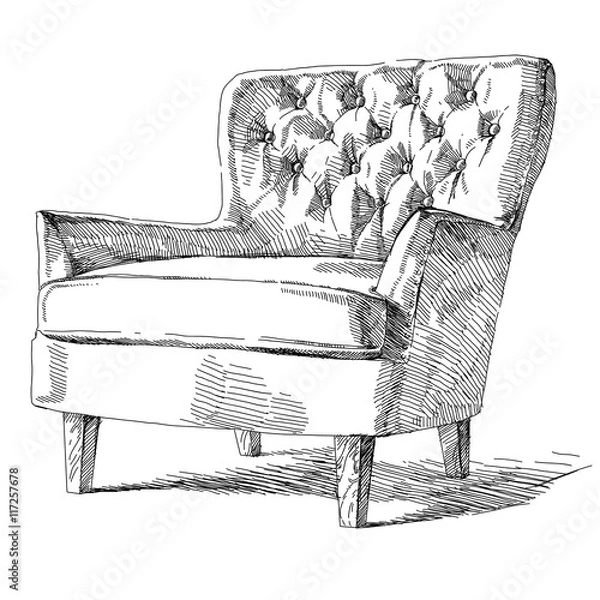 Obraz Modern interior hand drawing vector.