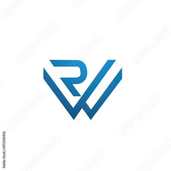 Obraz Vector Letter RW Vector Logo