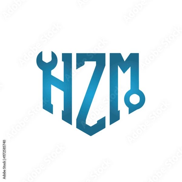 Obraz Letter HZM Shield Logo Vector