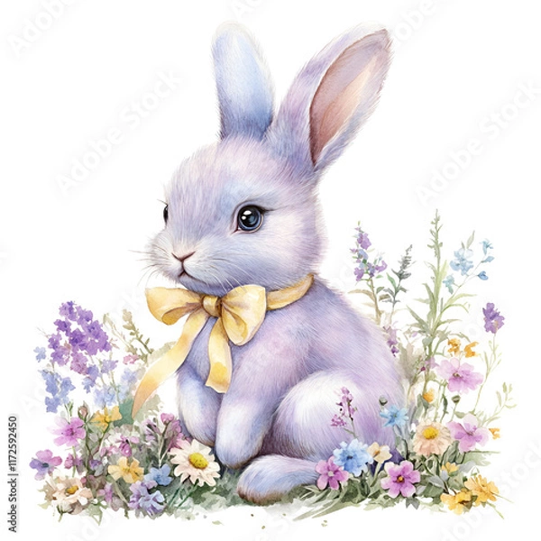 Fototapeta Pastel Easter Garden Clipart Vector Illustration