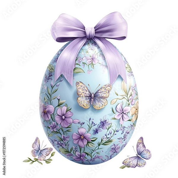 Fototapeta Pastel Easter Garden Clipart Vector Illustration