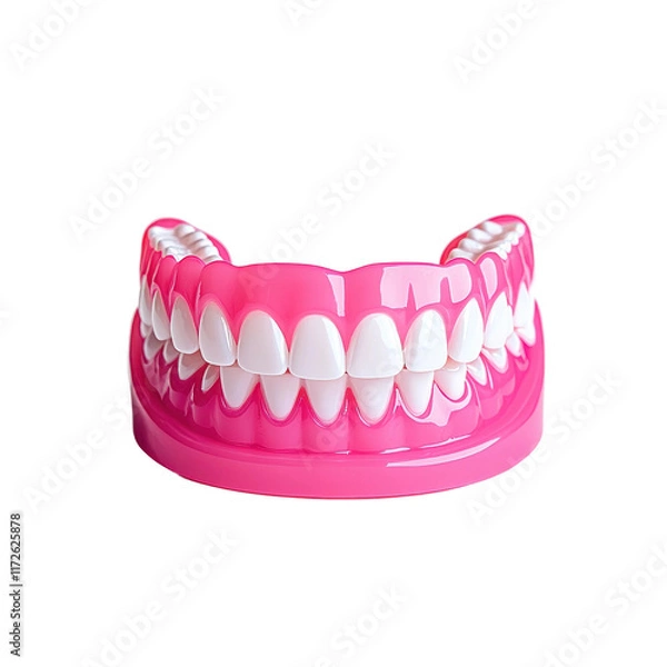 Fototapeta Realistic Full Set of Artificial Dentures with Teeth