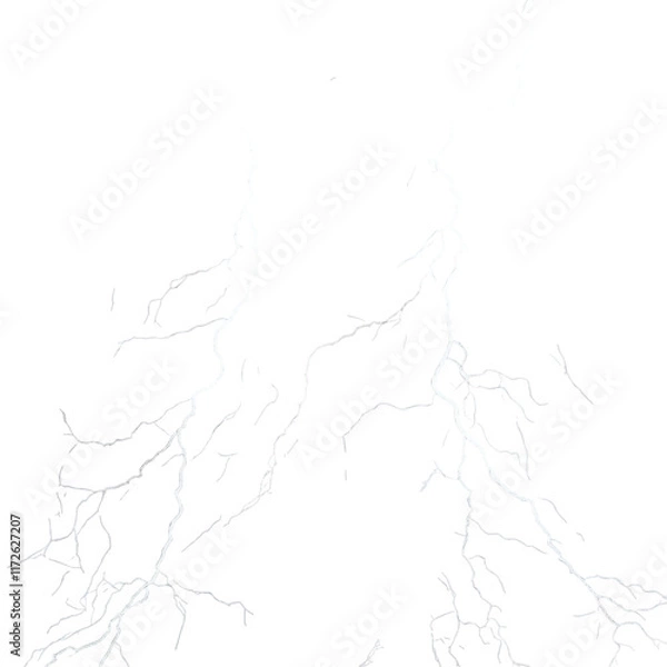 Obraz Dynamic lightning display, striking contrast against a pure white backdrop, emphasizing energy and movement in a minimalist aesthetic.