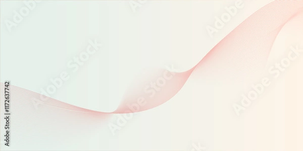 Obraz Abstract wave element on gray background, vector, illustration.Background abstrak, walpaper abstark, black and white.Wave with lines created using blend tool.