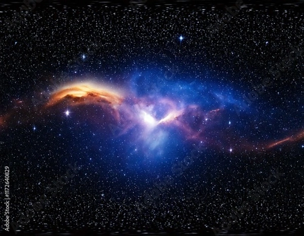 Obraz  360 degree space nebula panorama, equirectangular projection,