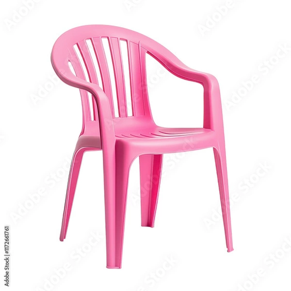 Obraz Pink Plastic Chair with Rounded Backrest