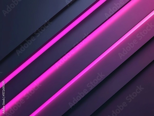 Fototapeta Abstract Diagonal Lines Glowing Pink Neon Lights