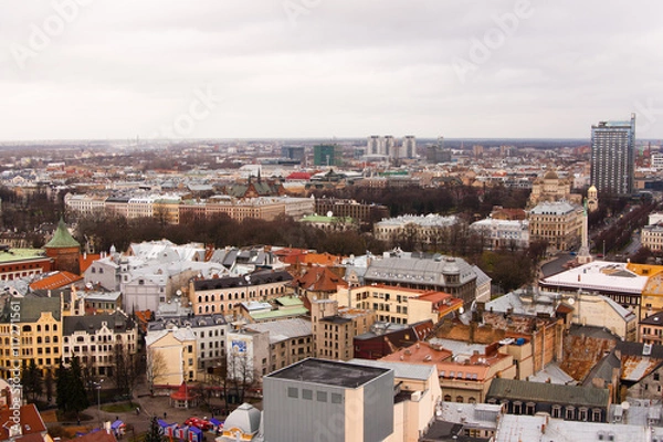 Fototapeta The panoramic view of Riga, Latvia from St. Peter's Church