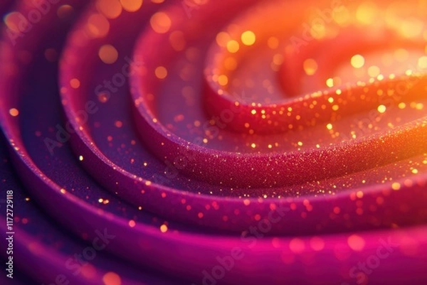Fototapeta Abstract swirling patterns with vibrant colors and glittering effects.