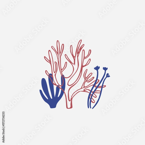 Obraz Abstract modern posters in Matisse style. Contemporary print with nature-inspired, irregular cutouts shapes. Retro wall decor paintings with floral