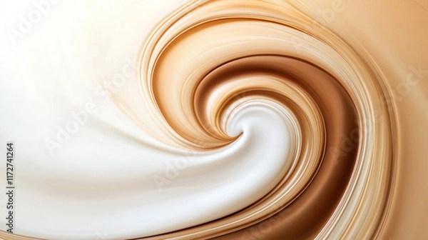 Fototapeta Mocha mousse colored abstract swirl blending seamlessly in soft tones
