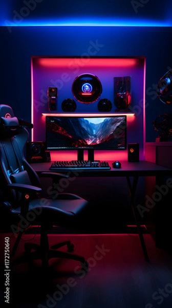 Fototapeta Enthralling GX Gaming Setup: High-Octane Esports Experience Packed with Advanced Gaming Gadgets
